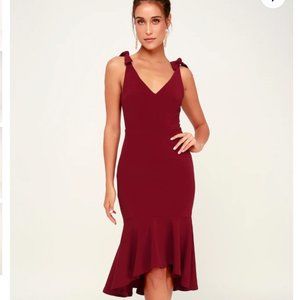 Lulu's Trumpet Hem Bodycon Midi Dress
